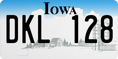 IA license plate DKL128