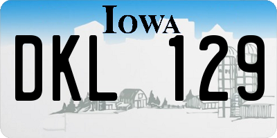 IA license plate DKL129