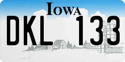 IA license plate DKL133