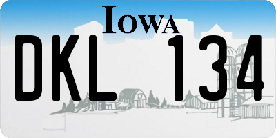 IA license plate DKL134