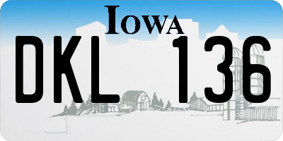 IA license plate DKL136
