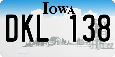IA license plate DKL138