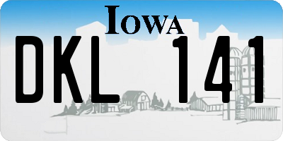 IA license plate DKL141