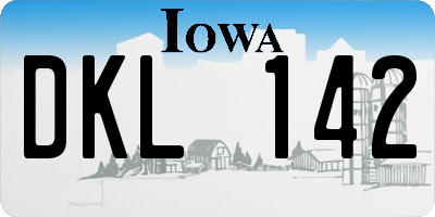 IA license plate DKL142