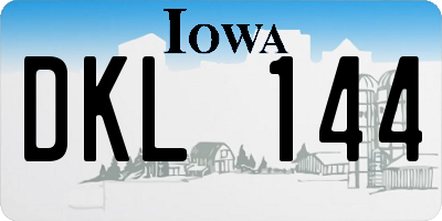 IA license plate DKL144