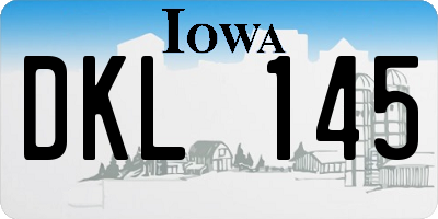 IA license plate DKL145