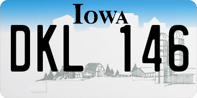 IA license plate DKL146