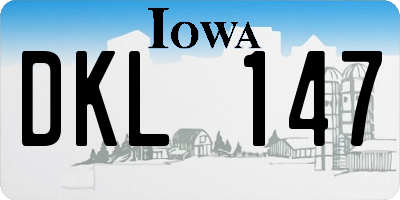 IA license plate DKL147