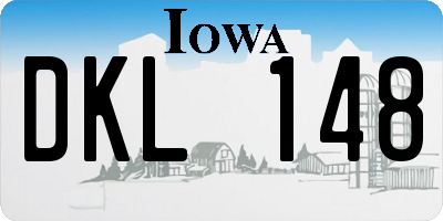 IA license plate DKL148
