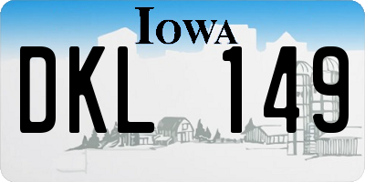 IA license plate DKL149