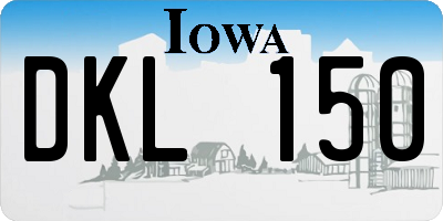IA license plate DKL150