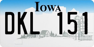 IA license plate DKL151