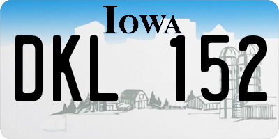 IA license plate DKL152