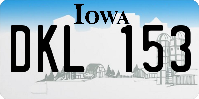 IA license plate DKL153