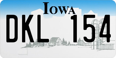 IA license plate DKL154