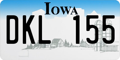 IA license plate DKL155