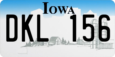 IA license plate DKL156