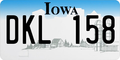 IA license plate DKL158