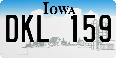 IA license plate DKL159