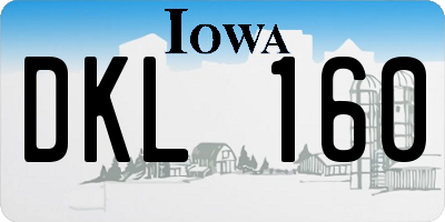 IA license plate DKL160