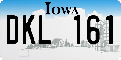 IA license plate DKL161