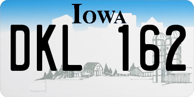 IA license plate DKL162