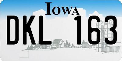 IA license plate DKL163