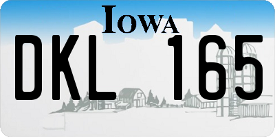 IA license plate DKL165