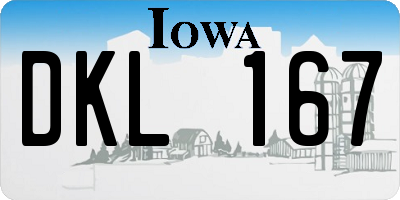 IA license plate DKL167