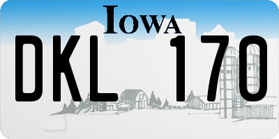 IA license plate DKL170