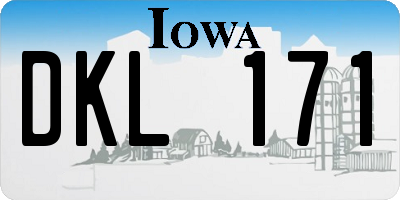 IA license plate DKL171