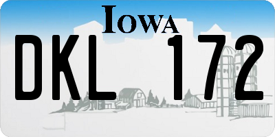 IA license plate DKL172