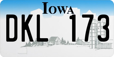 IA license plate DKL173