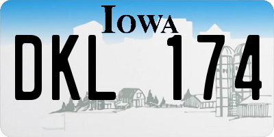 IA license plate DKL174