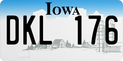 IA license plate DKL176
