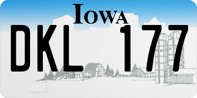 IA license plate DKL177