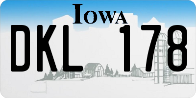 IA license plate DKL178