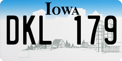 IA license plate DKL179