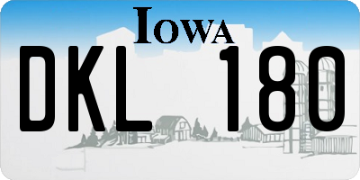 IA license plate DKL180