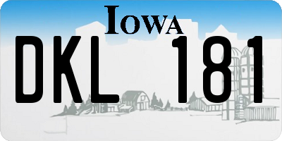 IA license plate DKL181