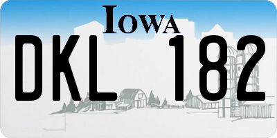 IA license plate DKL182