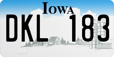 IA license plate DKL183