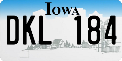 IA license plate DKL184