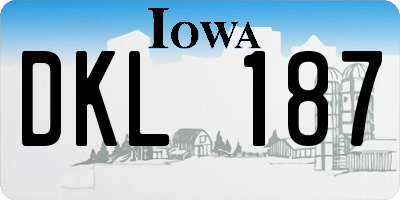 IA license plate DKL187