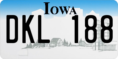 IA license plate DKL188