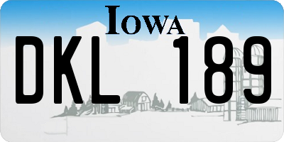 IA license plate DKL189