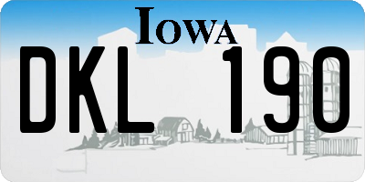IA license plate DKL190
