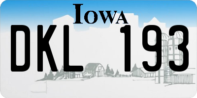 IA license plate DKL193