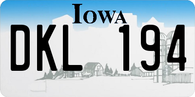 IA license plate DKL194
