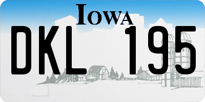 IA license plate DKL195
